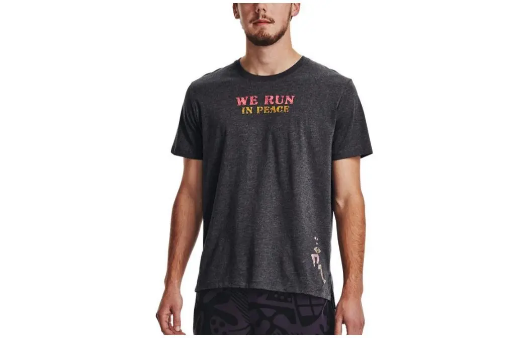 Under Armour T-Shirts Men's Black Crew Neck Moderate Straight Fit