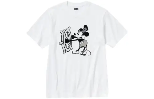 UNIQLO T Shirts Unisex White Crew Neck Moderate Straight Fit