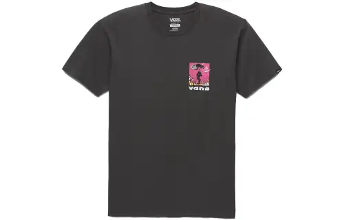 Vans T Shirts Unisex Black Crew Neck Moderate Straight Fit