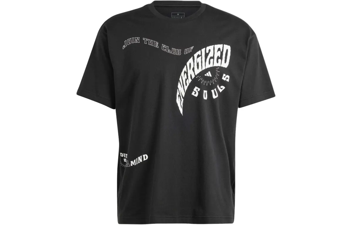 Adidas T-Shirts Unisex Black Crew Neck Moderate Straight Fit