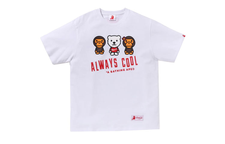 Мужская футболка A BATHING APE × Coca-Cola (белая) — Белый — фото 3