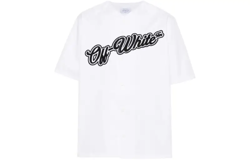 OFF-WHITE logo-embroidered cotton shirt
