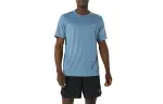 ASICS T Shirts Men's Blue Crew Neck Moderate Straight Fit