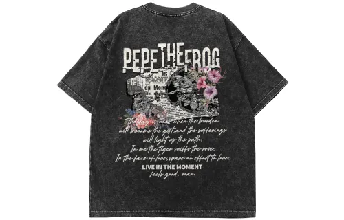 Pepe The Frog T Shirts Unisex Crew Neck Moderate Heavyweight