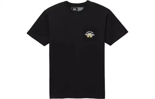 Vans T Shirts Unisex Black Crew Neck Moderate Straight Fit