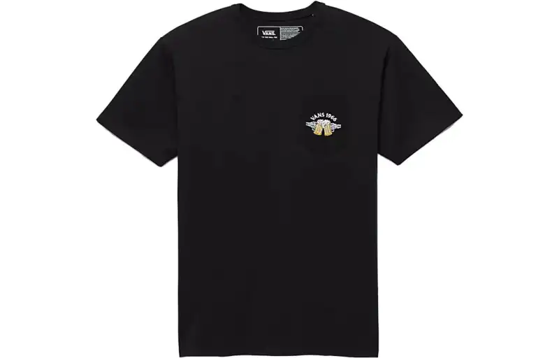 Vans T Shirts Unisex Black Crew Neck Moderate Straight Fit