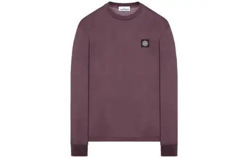 STONE ISLAND T Shirts Men's Burgundy Crew Neck Moderate Straight Fit