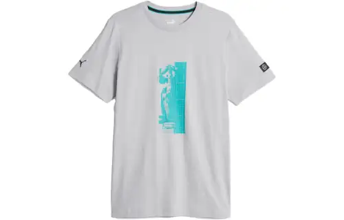 PUMA TR T Shirts Men's Gray Crew Neck Moderate Straight Fit