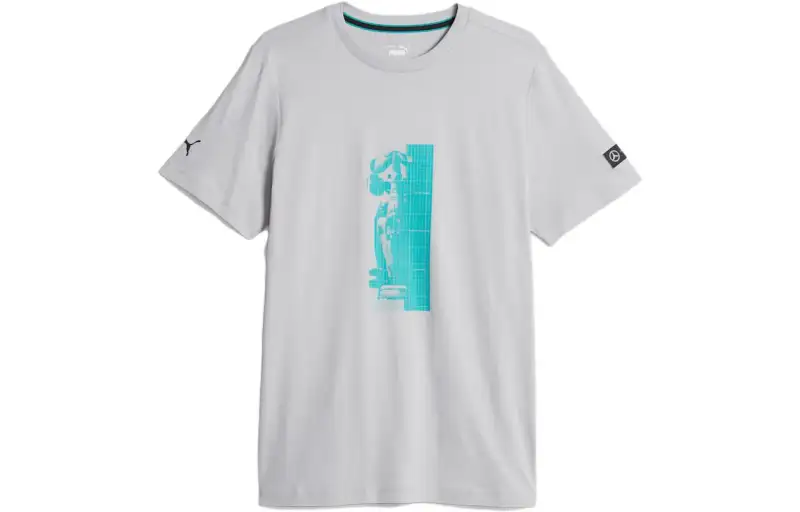 PUMA TR T Shirts Men's Gray Crew Neck Moderate Straight Fit