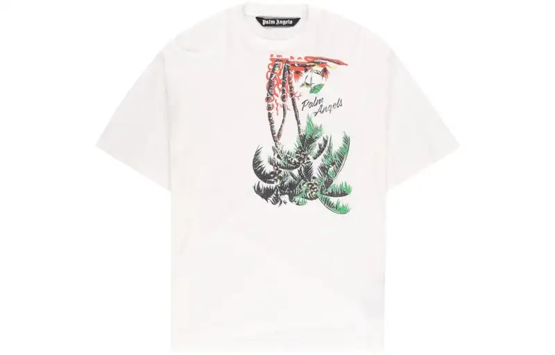 Palm Angels Upside Down Palm-print T-shirt