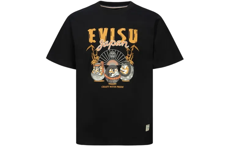 EVISU T Shirts Men's Crew Neck Moderate Straight Fit