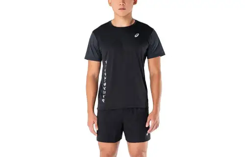 Asics KATAKANA SS TOP T Shirt Men's Black