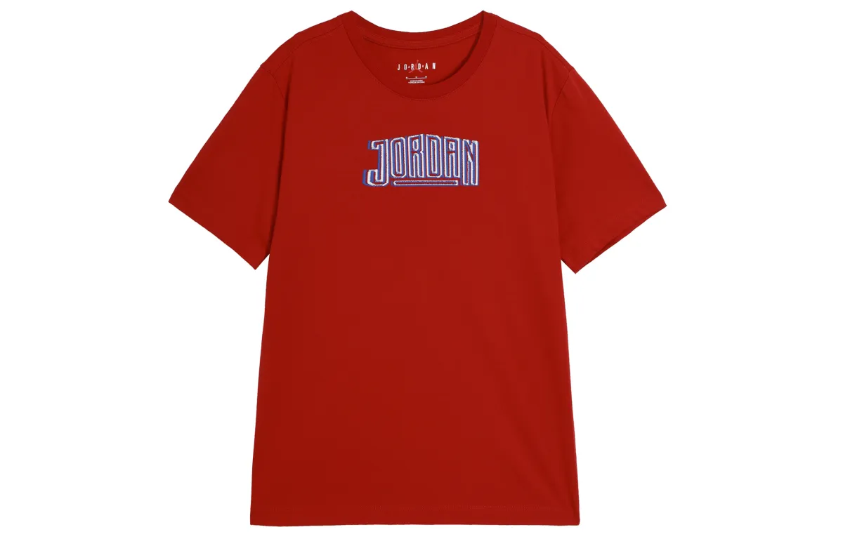 Jordan Sport T-Shirts Men's Red Crew Neck Moderate Straight Fit