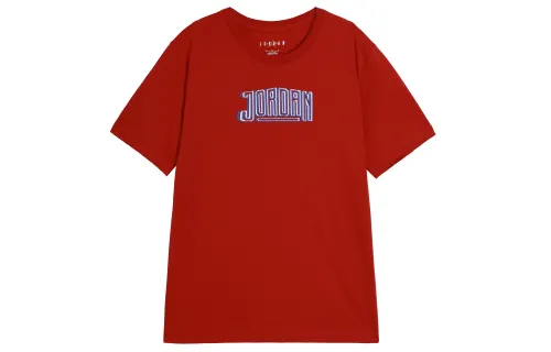 Jordan Sport T Shirts Men's Red Crew Neck Moderate Straight Fit