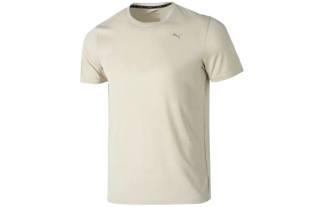 PUMA T Shirts Men's Khaki Crew Neck Moderate