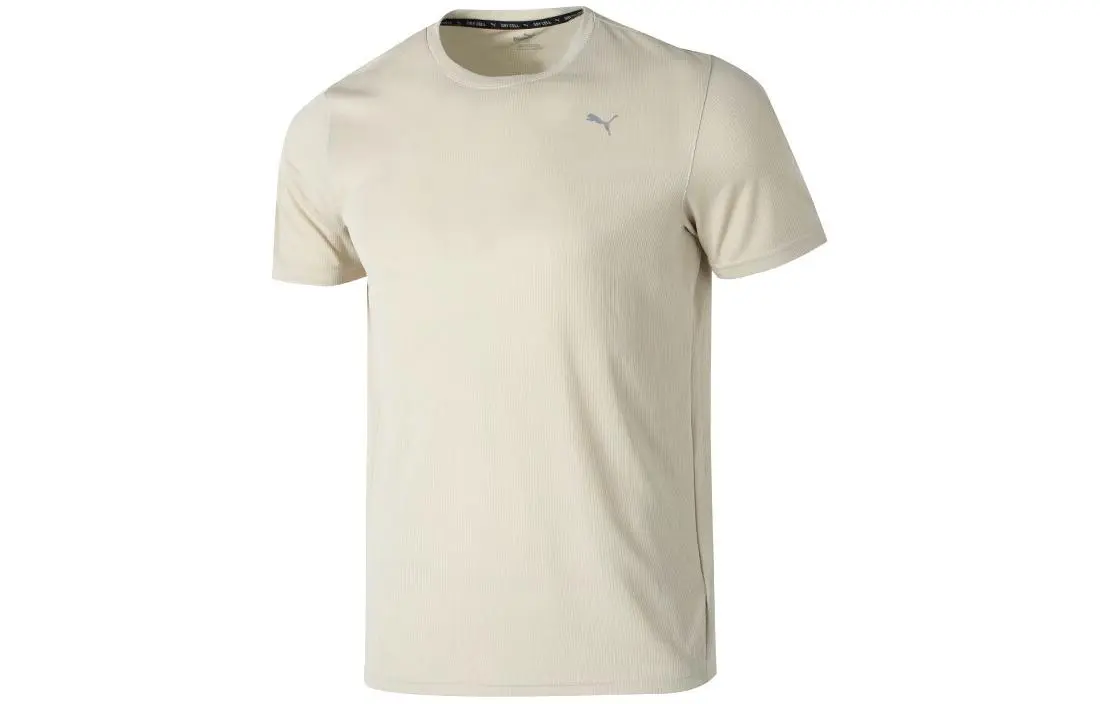 PUMA T-Shirts Men's Khaki Crew Neck Moderate