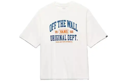 Vans Off THE WALL T Shirts Unisex White Crew Neck Moderate Straight Fit