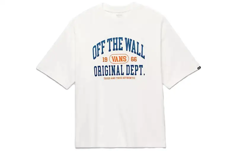 Vans Off THE WALL T Shirts Unisex White Crew Neck Moderate Straight Fit