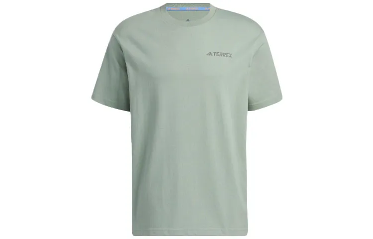 Adidas T-Shirts Unisex Dusty Green Crew Neck Moderate Straight Fit