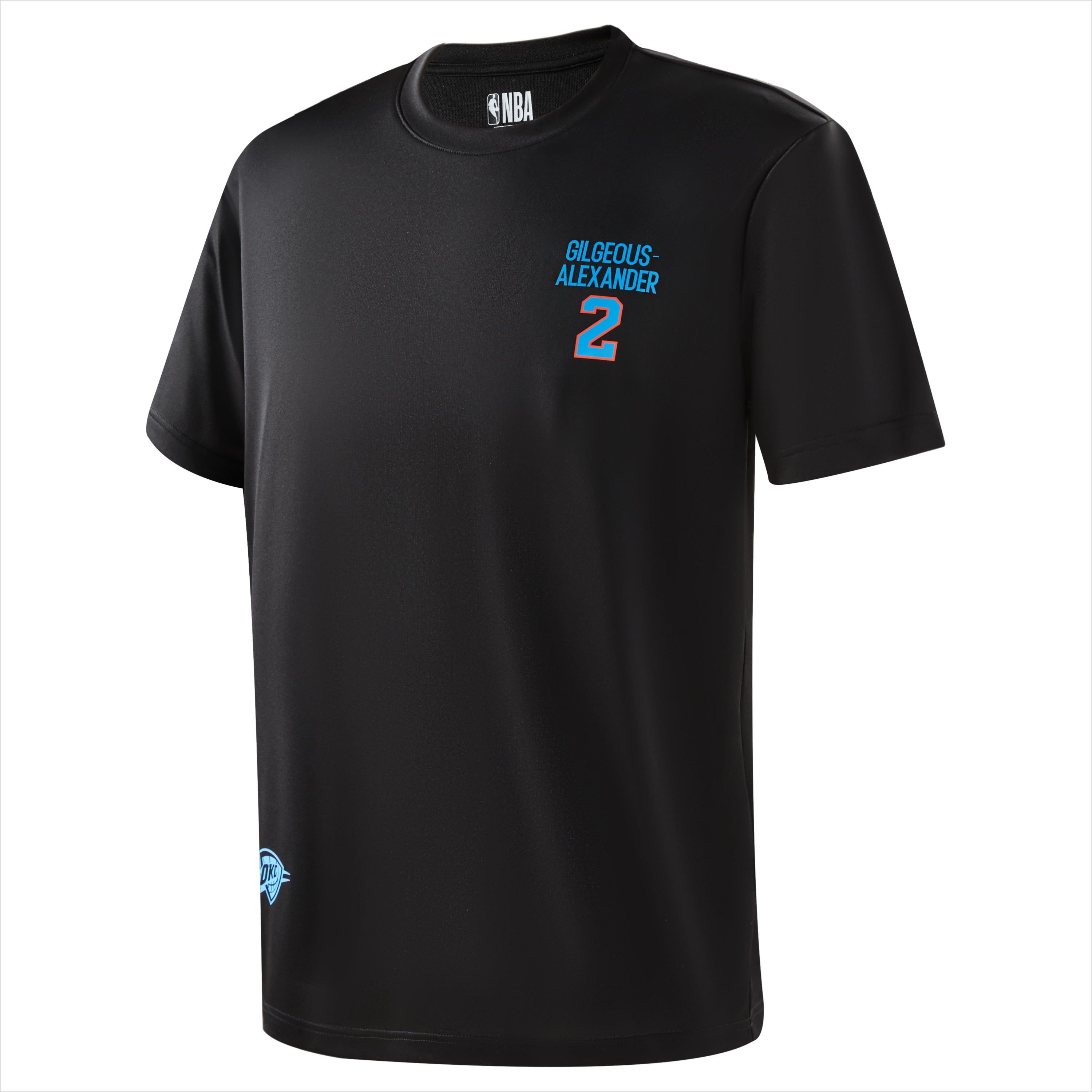 NBA Player number series Oklahoma City Thunder Shai Gilgeous-Alexander letter round neck breathable pullover sports short-sleeved T-shirt, same style for men and women, black
