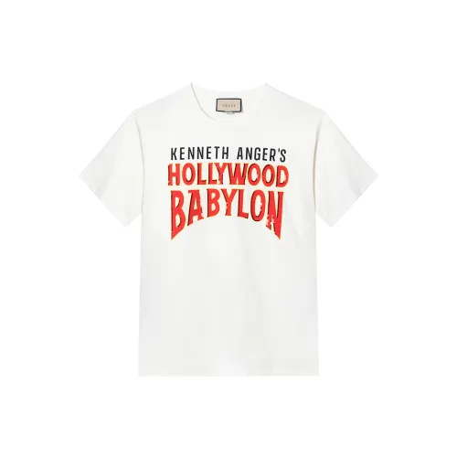 GUCCI Letter Pattern Print Cotton Short Sleeved SS23 T Shirt Men's White