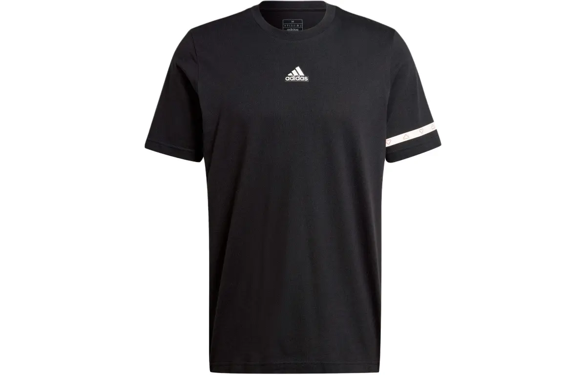 Adidas T-Shirts Men's Black Crew Neck Moderate Straight Fit