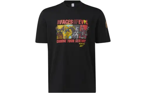 Reebok T Shirts Unisex Black Crew Neck Moderate