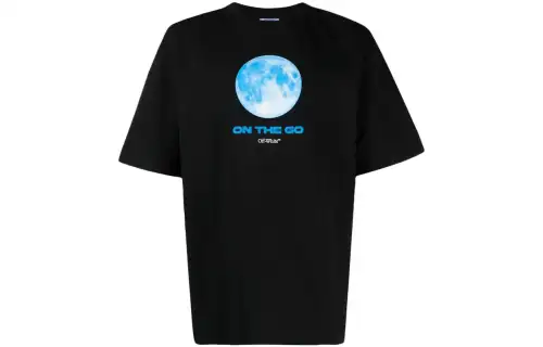OFF-WHITE moon-print cotton T-shirt