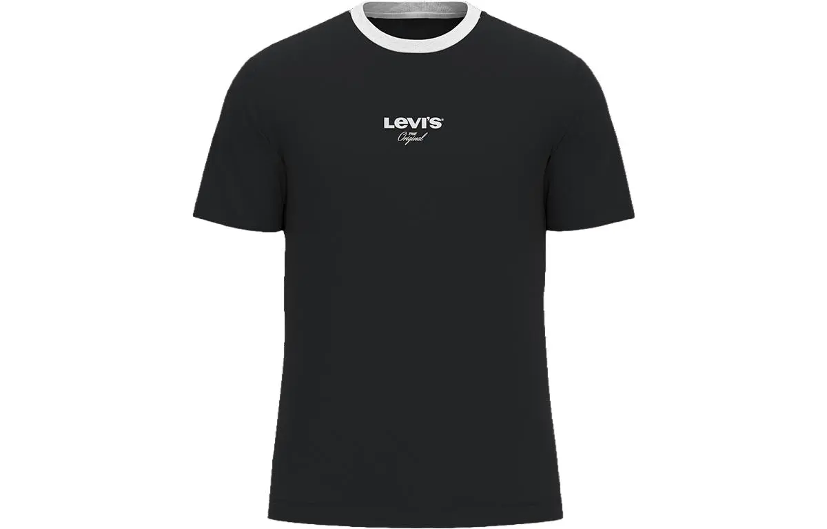 Levi's T-Shirts Men's Black Crew Neck Moderate