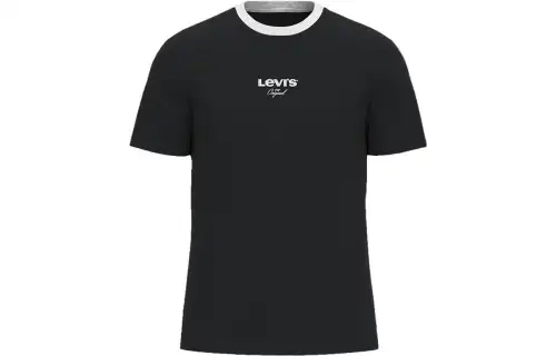 Levis T Shirts Men's Black Crew Neck Moderate Straight Fit