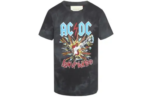 GUCCI T Shirts Unisex Black Crew Neck Moderate Straight Fit