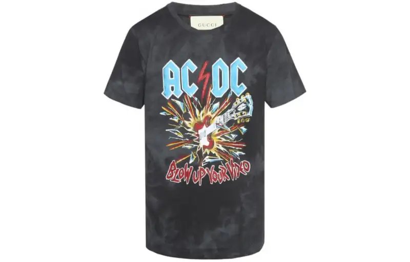 GUCCI T Shirts Unisex Black Crew Neck Moderate Straight Fit