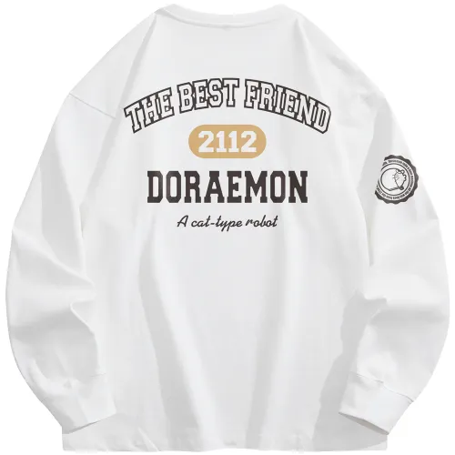 Doraemon T Shirts Unisex Crew Neck Moderate Straight Fit