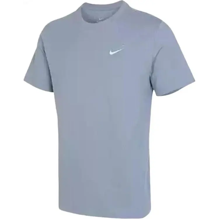 Nike T-Shirts Men's Blue Crew Neck Moderate Straight Fit