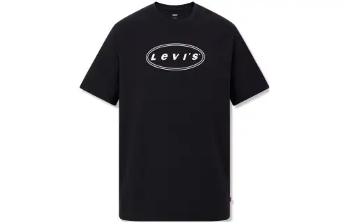 Levis T Shirts Men's Black Crew Neck Moderate