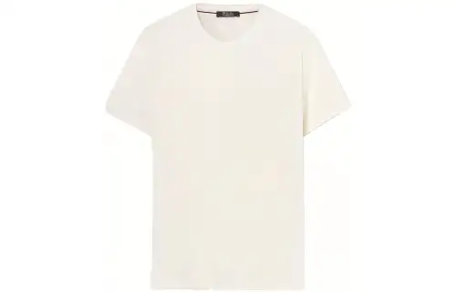 Loro Piana T Shirts Men's White Crew Neck Moderate Straight Fit