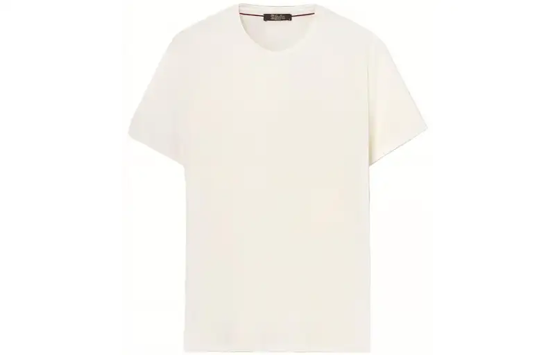 Loro Piana T Shirts Men's White Crew Neck Moderate Straight Fit