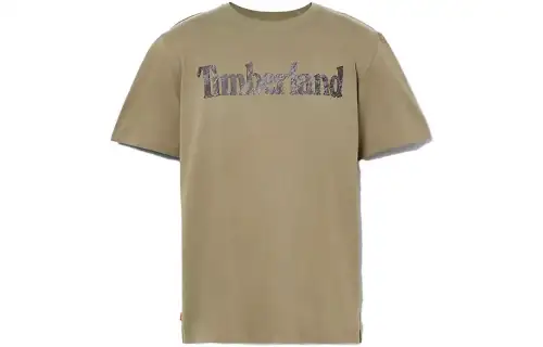 Timberland T Shirts Men's Brown Crew Neck Moderate Straight Fit