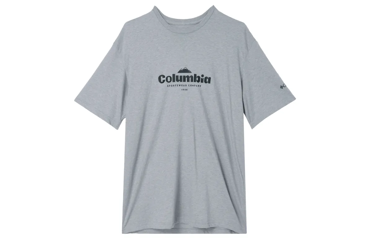 Columbia T-Shirts Unisex Gray Crew Neck Moderate Straight Fit