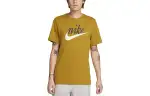 Nike T Shirts Men's Earth Yellow Crew Neck Moderate Straight Fit