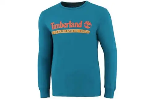 Timberland T Shirts Men's Blue Crew Neck Moderate Straight Fit