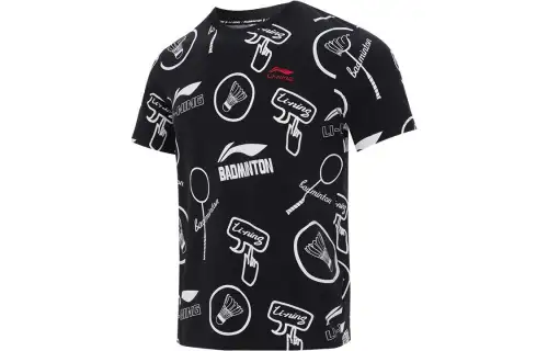 Li Ning Badminton Collection Regular T Shirt Unisex Black