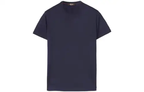 Loro Piana T Shirts Men's Blue Crew Neck Moderate Straight Fit