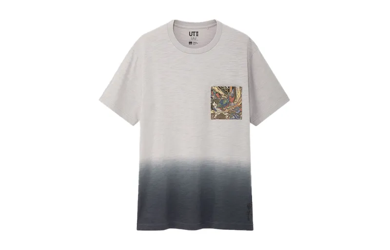 UNIQLO T Shirts Unisex Gray Crew Neck Moderate