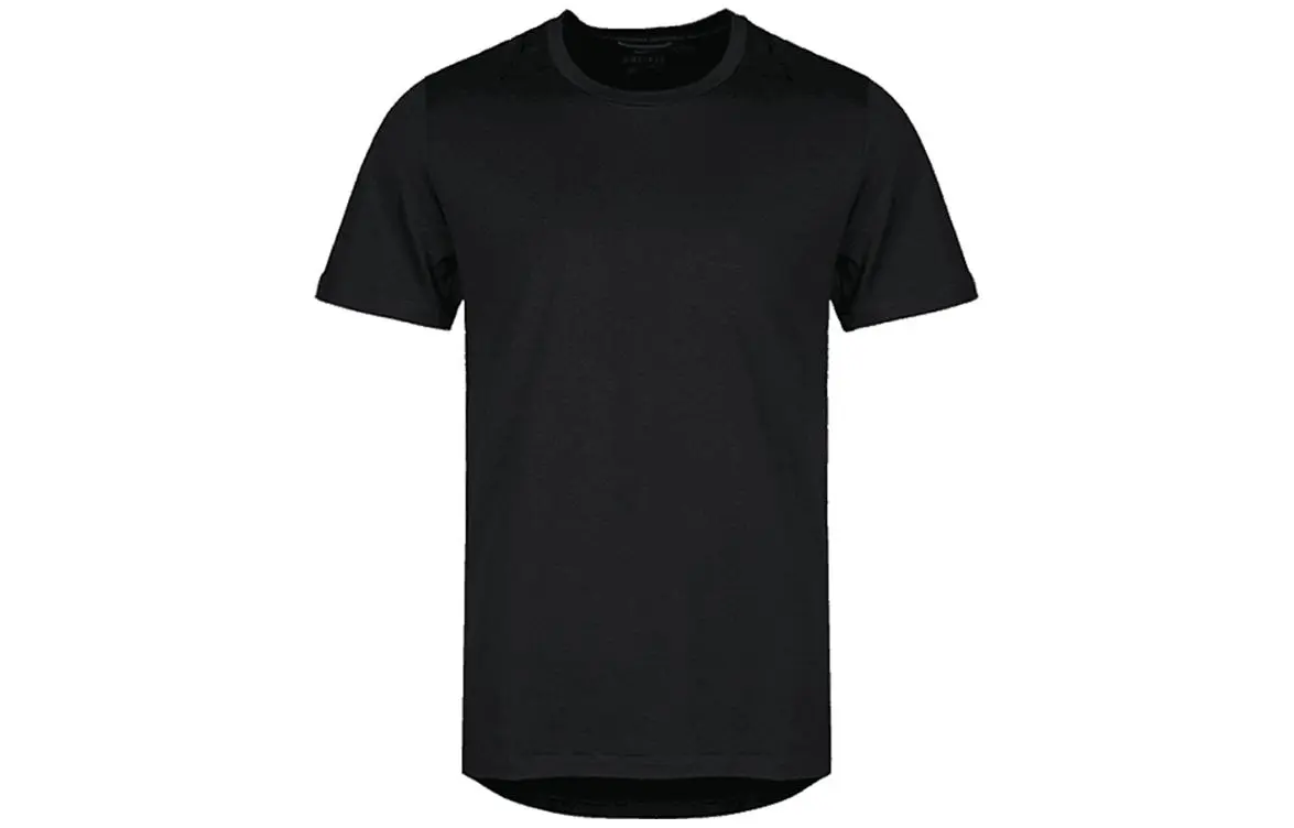 Nike T-Shirts Men's Black Crew Neck Moderate Straight Fit