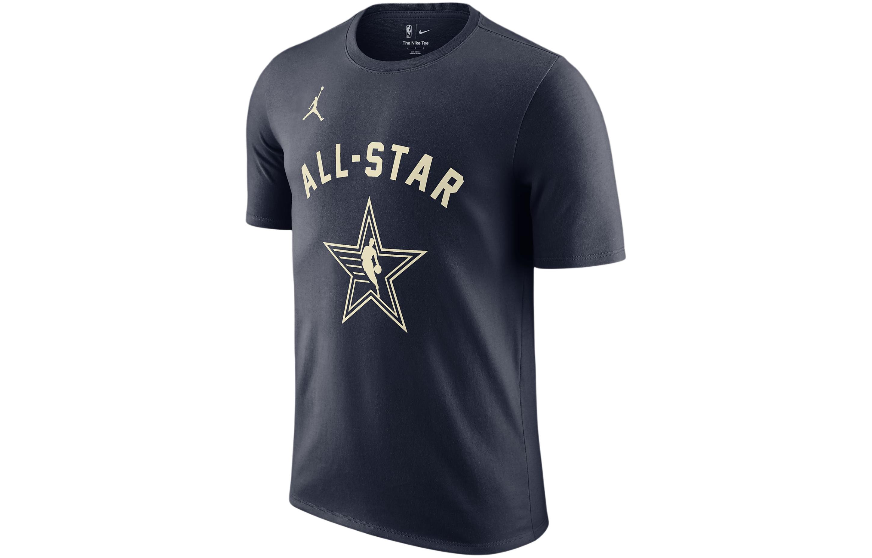 Nike SS24 NBA All-Star Series Short-sleeved T-shirt with printed logo on the chest SW Fan Edition 23-24 Season Boston Celtics Jayson Tatum No. 0 Men's Navy Blue