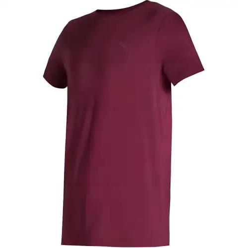 PUMA T Shirts Men's Burgundy Crew Neck Moderate Straight Fit