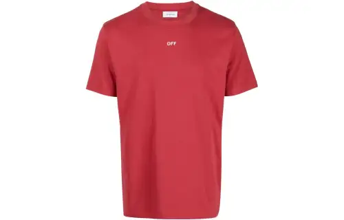 OFF WHITE T Shirts Men's Red Crew Neck Moderate Other