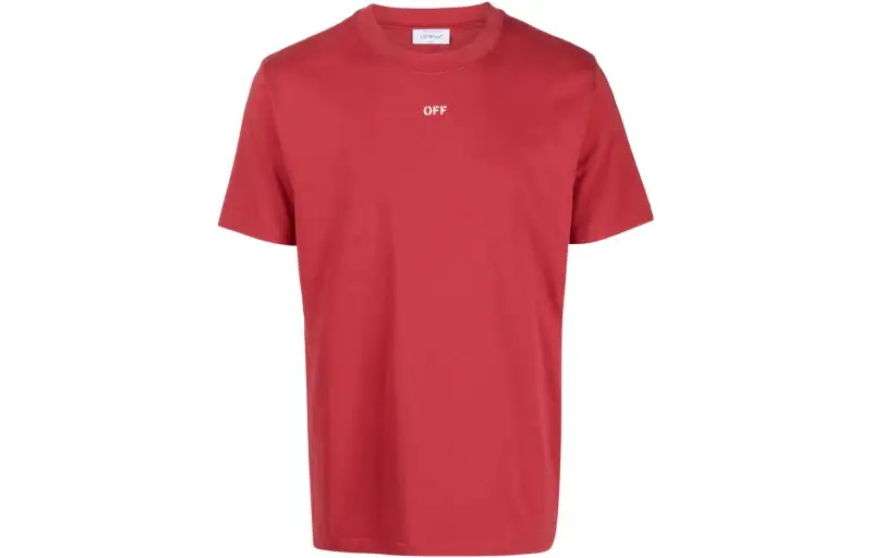 OFF WHITE T Shirts Men's Red Crew Neck Moderate Other