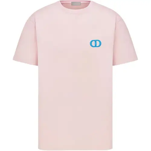 DIOR T Shirts Men's Pink Crew Neck Moderate